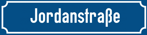 Straßenschild Jordanstraße zum kostenlosen Download