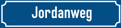 Straßenschild Jordanweg