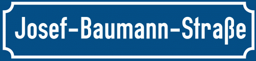 Straßenschild Josef-Baumann-Straße