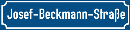 Straßenschild Josef-Beckmann-Straße