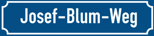 Straßenschild Josef-Blum-Weg