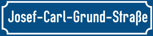 Straßenschild Josef-Carl-Grund-Straße zum kostenlosen Download