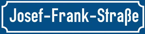 Straßenschild Josef-Frank-Straße