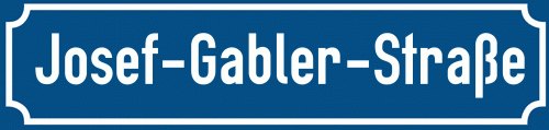 Straßenschild Josef-Gabler-Straße zum kostenlosen Download