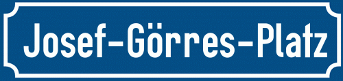 Straßenschild Josef-Görres-Platz