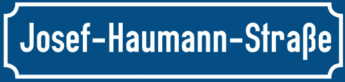Straßenschild Josef-Haumann-Straße