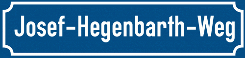 Straßenschild Josef-Hegenbarth-Weg zum kostenlosen Download