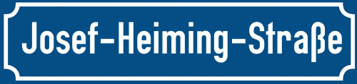 Straßenschild Josef-Heiming-Straße