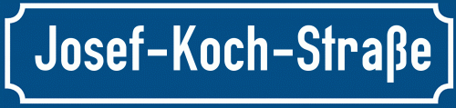 Straßenschild Josef-Koch-Straße