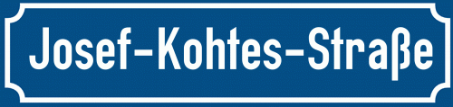 Straßenschild Josef-Kohtes-Straße