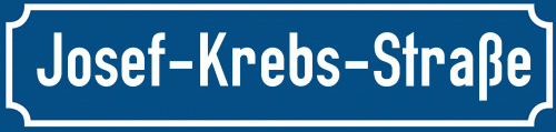 Straßenschild Josef-Krebs-Straße
