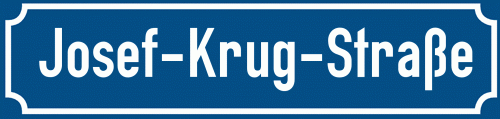 Straßenschild Josef-Krug-Straße zum kostenlosen Download