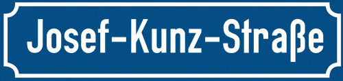 Straßenschild Josef-Kunz-Straße zum kostenlosen Download