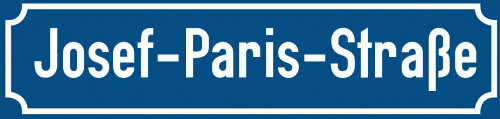 Straßenschild Josef-Paris-Straße