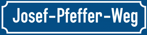 Straßenschild Josef-Pfeffer-Weg zum kostenlosen Download