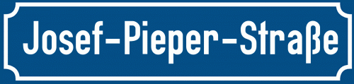 Straßenschild Josef-Pieper-Straße