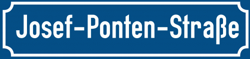 Straßenschild Josef-Ponten-Straße