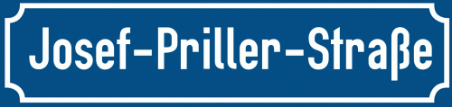 Straßenschild Josef-Priller-Straße