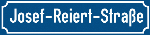 Straßenschild Josef-Reiert-Straße zum kostenlosen Download