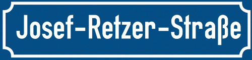 Straßenschild Josef-Retzer-Straße zum kostenlosen Download