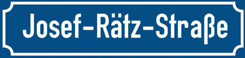 Straßenschild Josef-Rätz-Straße zum kostenlosen Download