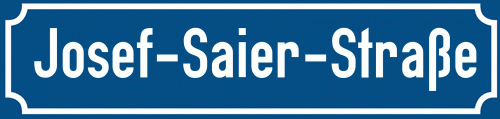 Straßenschild Josef-Saier-Straße zum kostenlosen Download