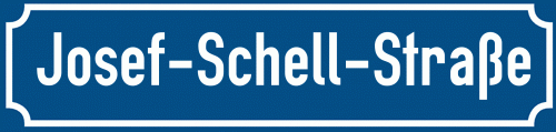 Straßenschild Josef-Schell-Straße