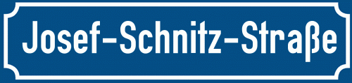 Straßenschild Josef-Schnitz-Straße