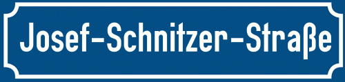 Straßenschild Josef-Schnitzer-Straße