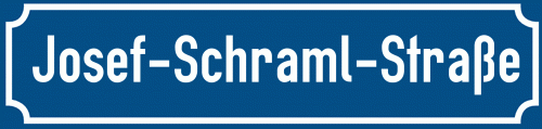 Straßenschild Josef-Schraml-Straße zum kostenlosen Download