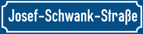 Straßenschild Josef-Schwank-Straße zum kostenlosen Download
