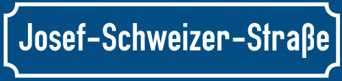 Straßenschild Josef-Schweizer-Straße zum kostenlosen Download