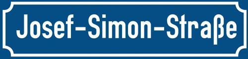 Straßenschild Josef-Simon-Straße