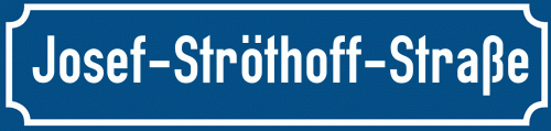 Straßenschild Josef-Ströthoff-Straße