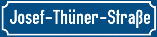 Straßenschild Josef-Thüner-Straße