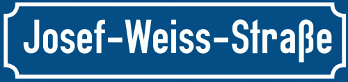 Straßenschild Josef-Weiss-Straße
