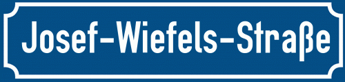 Straßenschild Josef-Wiefels-Straße zum kostenlosen Download
