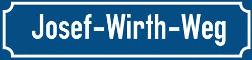 Straßenschild Josef-Wirth-Weg