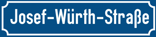 Straßenschild Josef-Würth-Straße