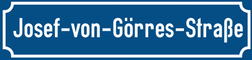 Straßenschild Josef-von-Görres-Straße