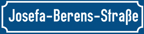 Straßenschild Josefa-Berens-Straße