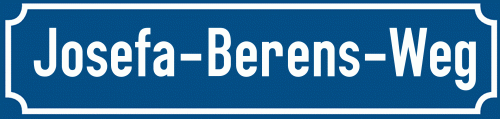 Straßenschild Josefa-Berens-Weg zum kostenlosen Download