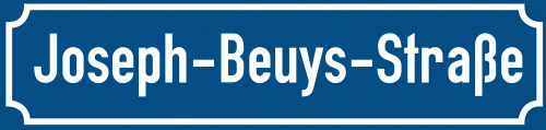 Straßenschild Joseph-Beuys-Straße