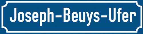 Straßenschild Joseph-Beuys-Ufer
