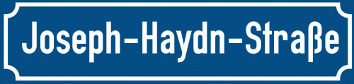 Straßenschild Joseph-Haydn-Straße zum kostenlosen Download