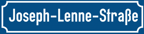 Straßenschild Joseph-Lenne-Straße