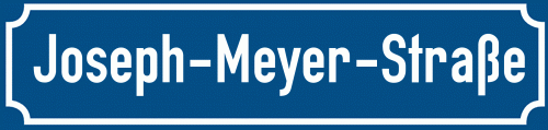 Straßenschild Joseph-Meyer-Straße zum kostenlosen Download