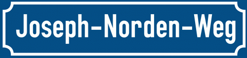 Straßenschild Joseph-Norden-Weg