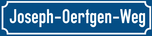 Straßenschild Joseph-Oertgen-Weg