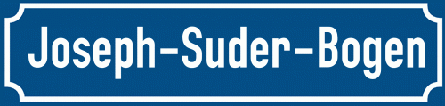 Straßenschild Joseph-Suder-Bogen zum kostenlosen Download